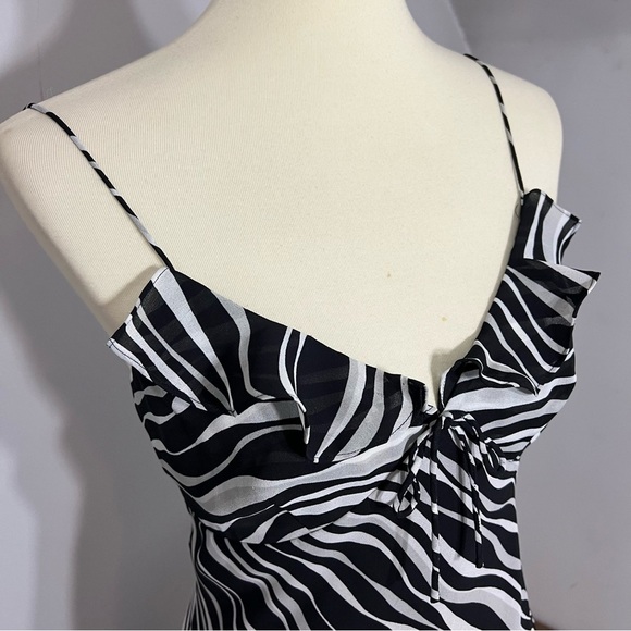 Vintage Express Y2K zebra animal print mini dress small party summer Dainty Rare - Picture 12 of 13